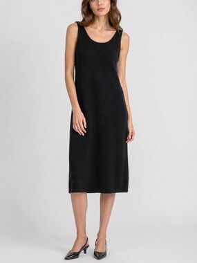 Van Winkle & Co. Black 100% Cashmere Knit Midi Dress Size M mr